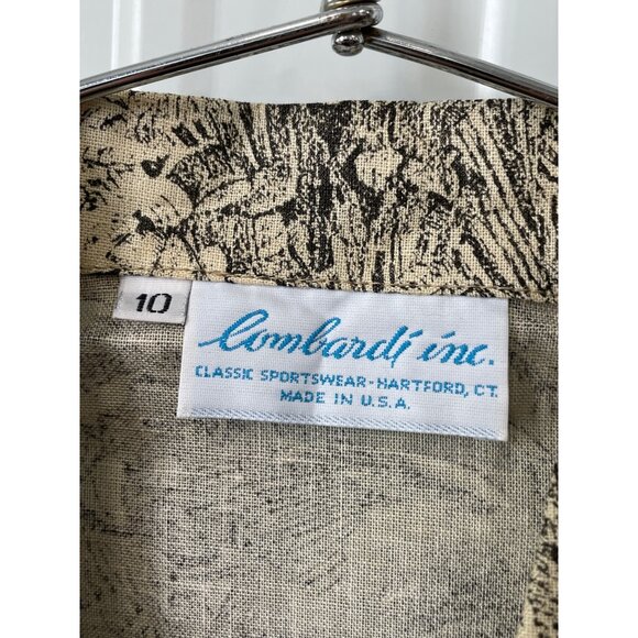 Vintage 90s Lombardi Inc Double Breasted Top Sz 10 Beige Tropical Deadstock NEW - Picture 3 of 6